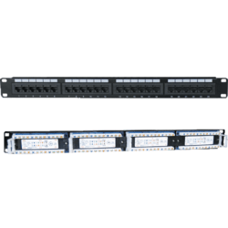 Panneau de brassage 19" 1U 24 voies Cat 6 U/UTP