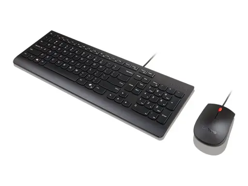 Lenovo Essential Wired Combo - ensemble clavier et souris - AZERTY - Français - noir Périphérique d'entrée