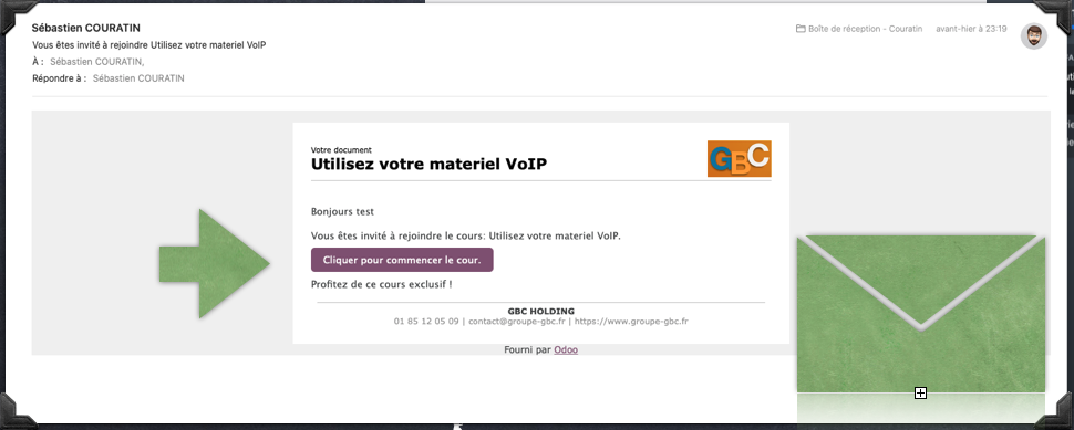 Cliquez sur le lien reçu par mail