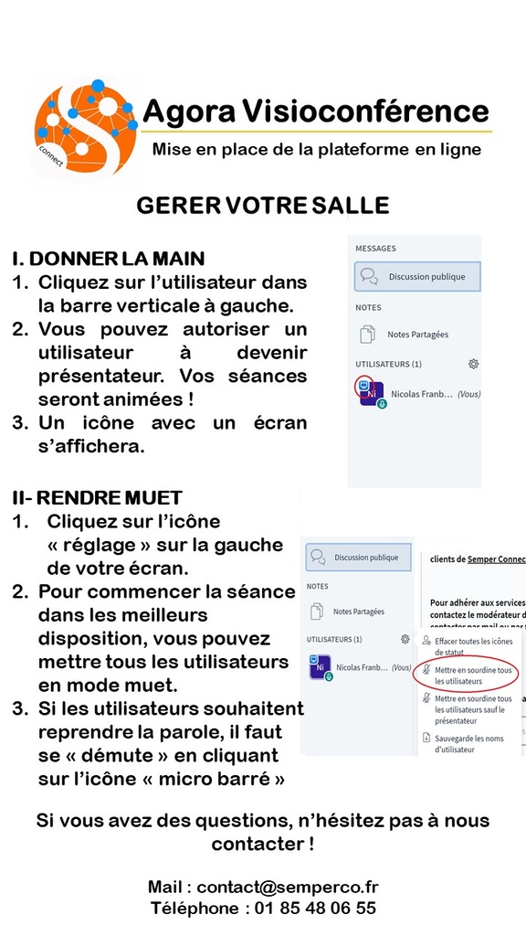 Fonction muet et présentateur