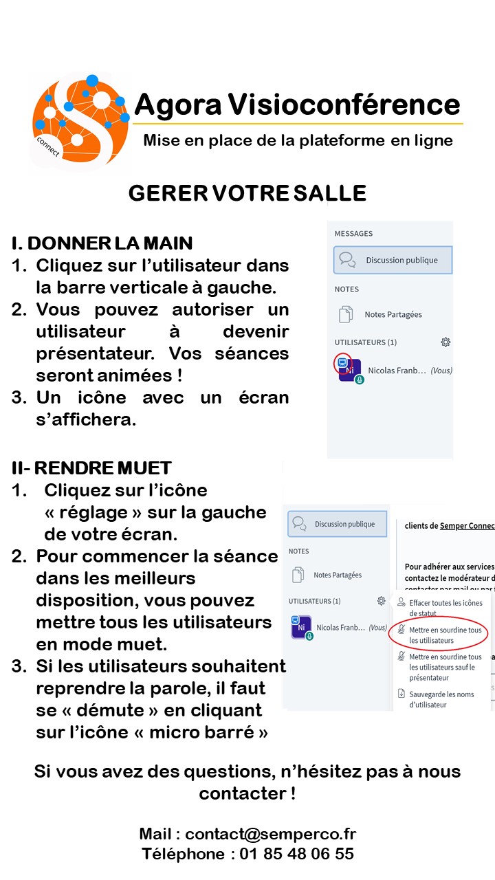 Fonction muet et présentateur