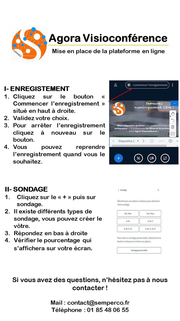 Fonction enregistrement et sondage