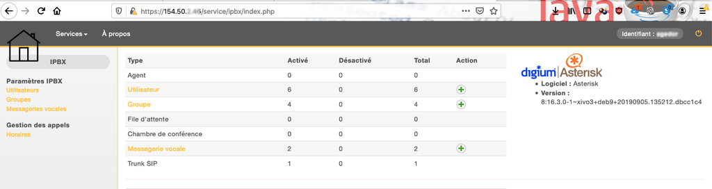 Accès Web à mon IPBX