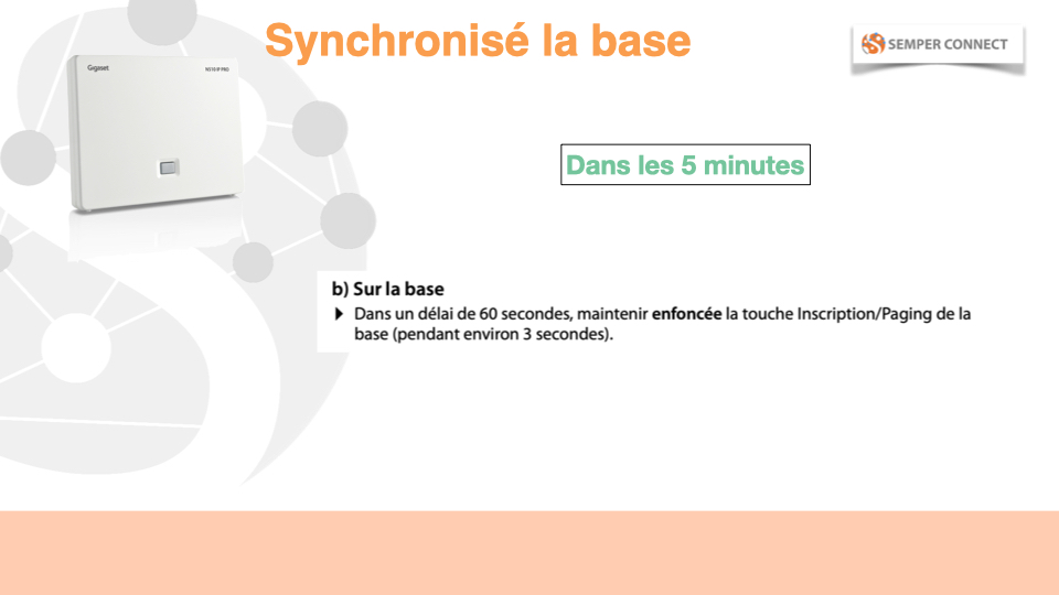 et synchoniser la base